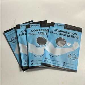 4 Black Compression Full Arm Sleeve, Size S